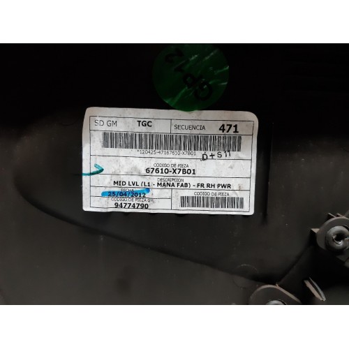 Forro De Porta Dianteiro Direito Gm Cobalt 2012 - Original