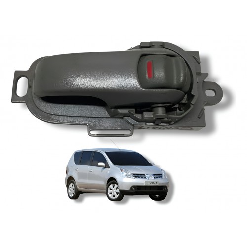 Maçaneta Interna Traseira Direita Nissan Livina 2009 2010 Cinza
