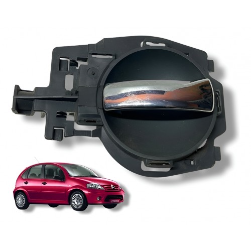 Maçaneta Interna Traseira Esquerda Citroen C3 2009 2010 Preto